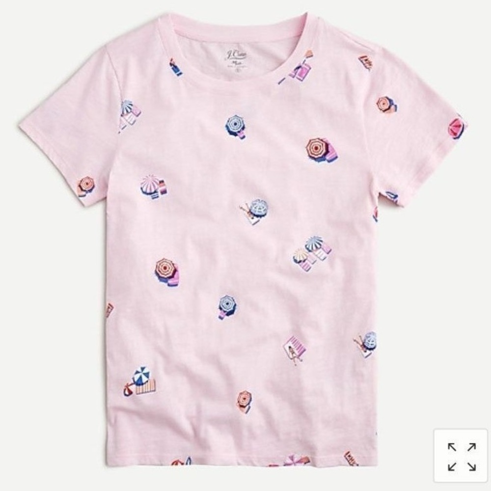 J. Crew Knit Goods Pink Umbrella T-Shirt